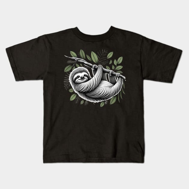 Sloth-lover Kids T-Shirt by Jhontee